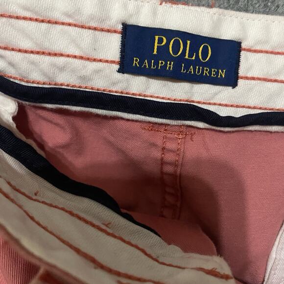 Polo Ralph Lauren Cargo Shorts Mens Sz 40 Pink Pockets Distressed‎ 10" Inseam - Picture 4 of 9